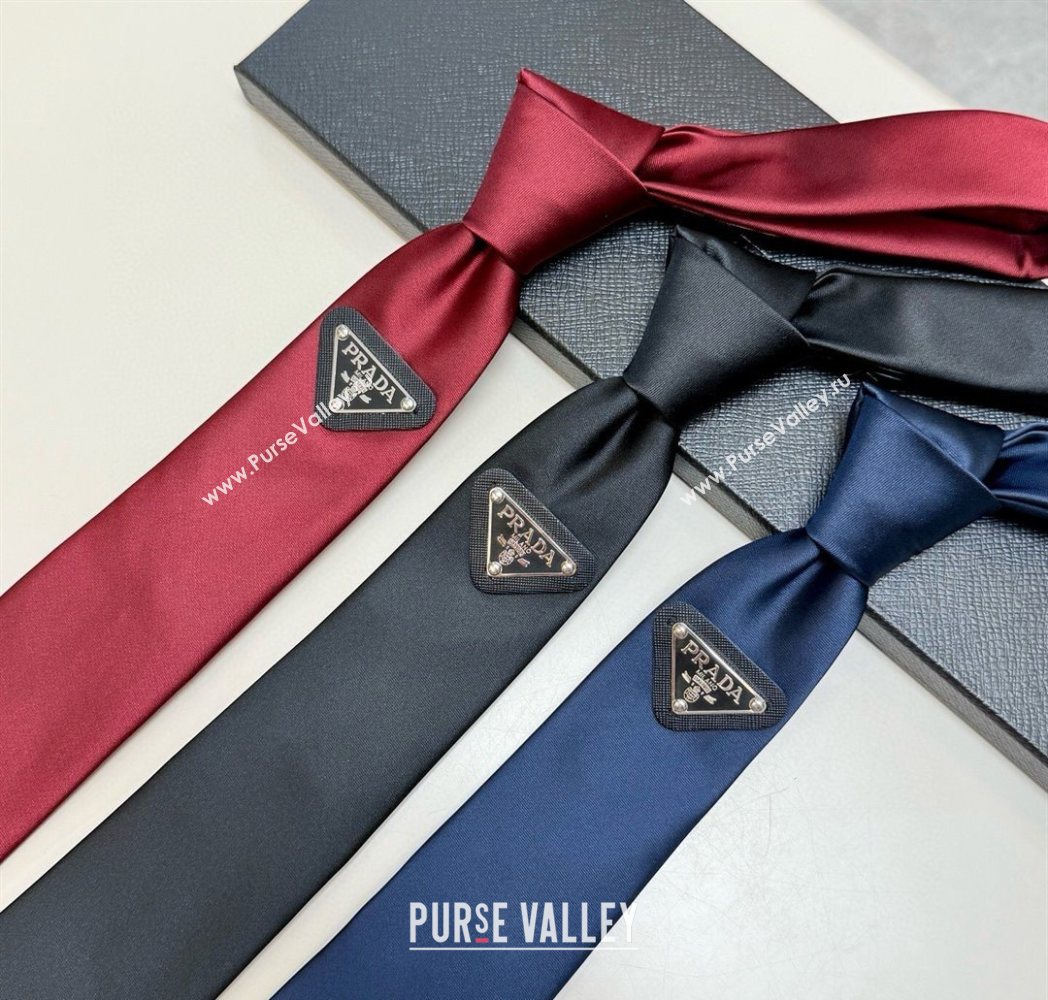 Prada Logo Nylon Tie Black 2025 PR091039 (XMN-250910123)