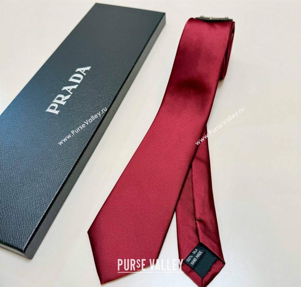Prada Logo Nylon Tie Red 2025 PR091039 (XMN-250910124)
