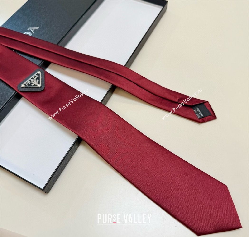 Prada Logo Nylon Tie Red 2025 PR091039 (XMN-250910124)