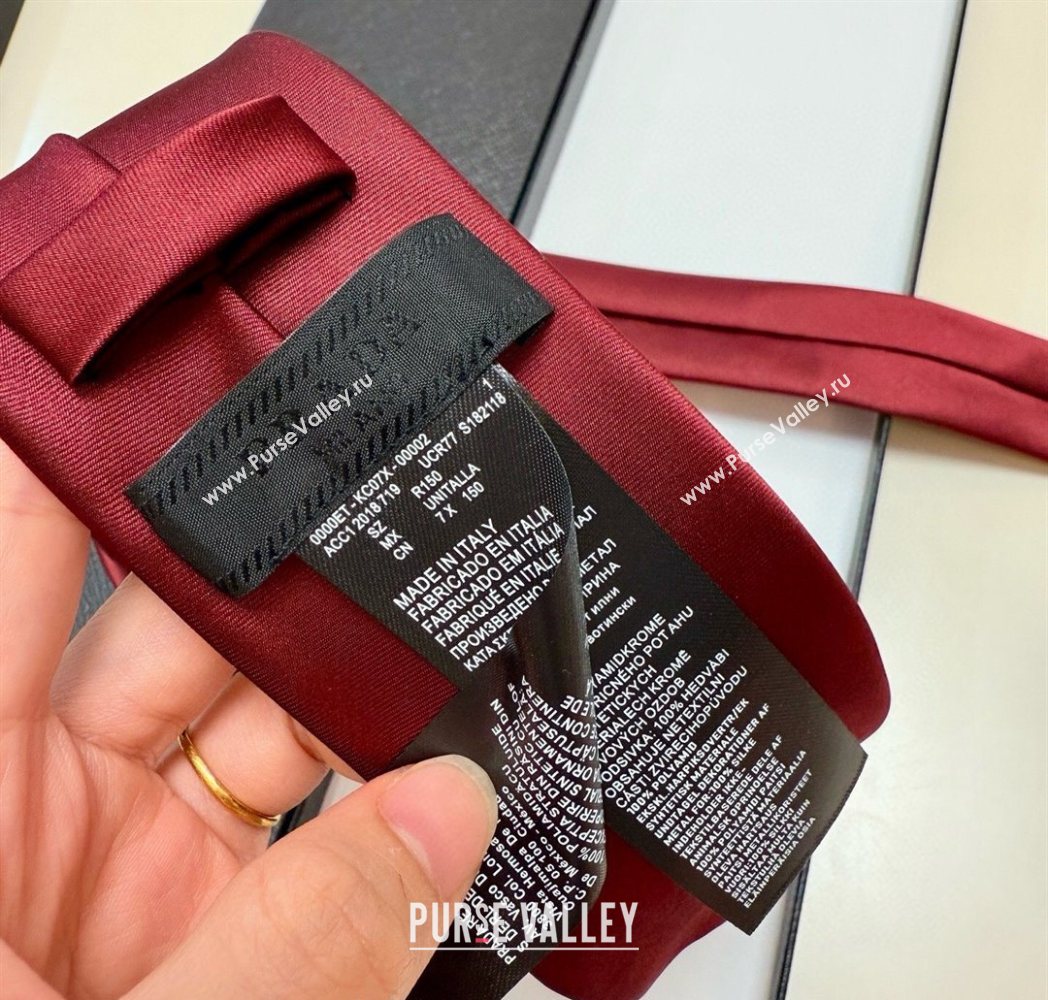 Prada Logo Nylon Tie Red 2025 PR091039 (XMN-250910124)