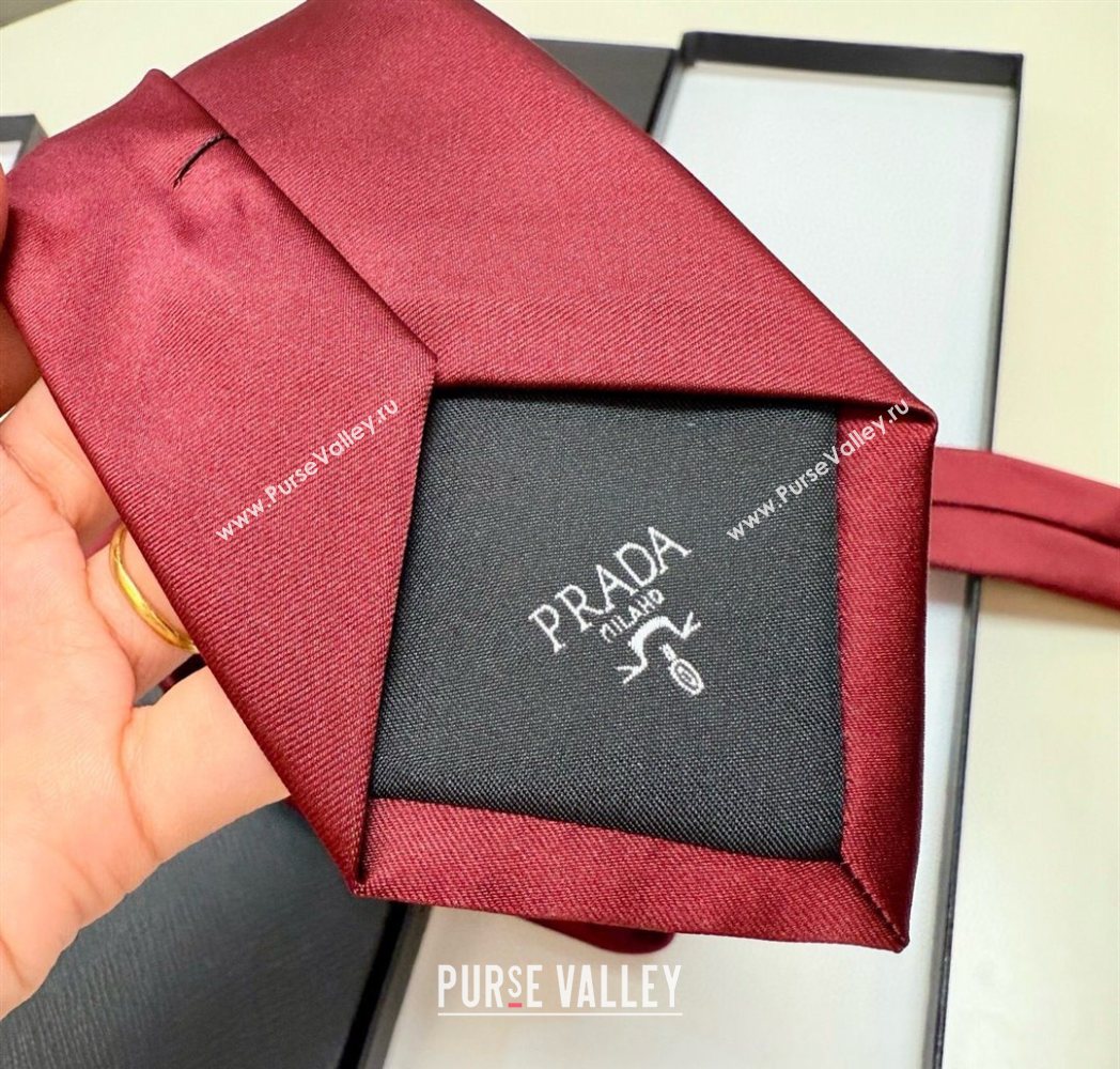 Prada Logo Nylon Tie Red 2025 PR091039 (XMN-250910124)