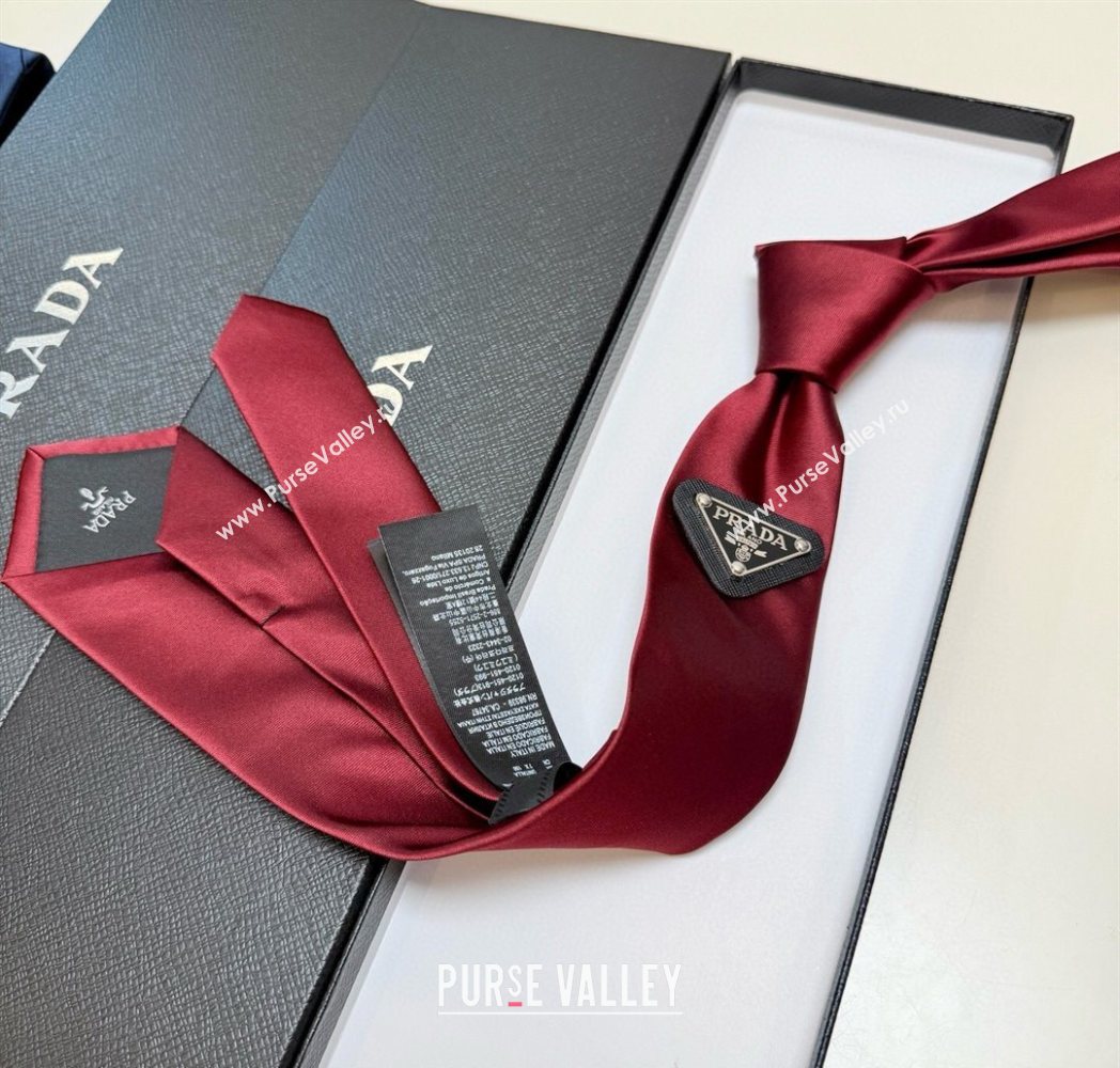 Prada Logo Nylon Tie Red 2025 PR091039 (XMN-250910124)