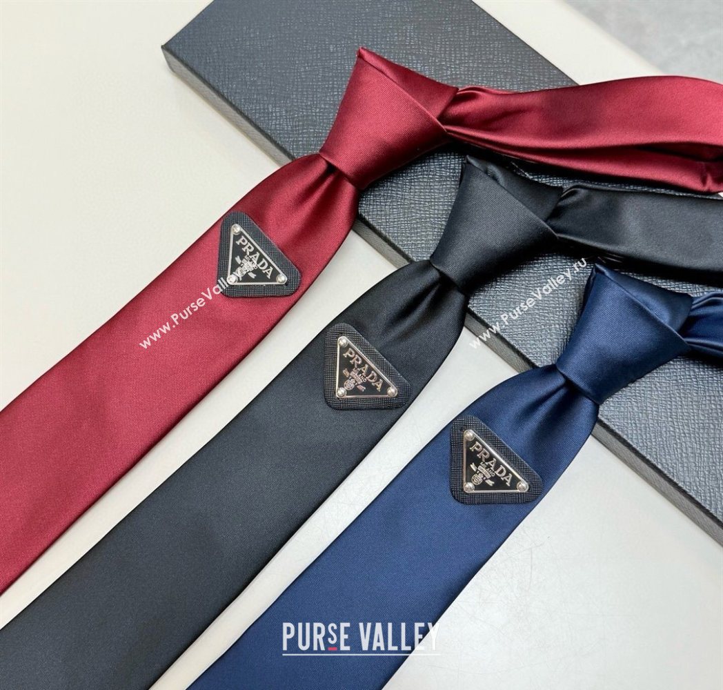 Prada Logo Nylon Tie Red 2025 PR091039 (XMN-250910124)