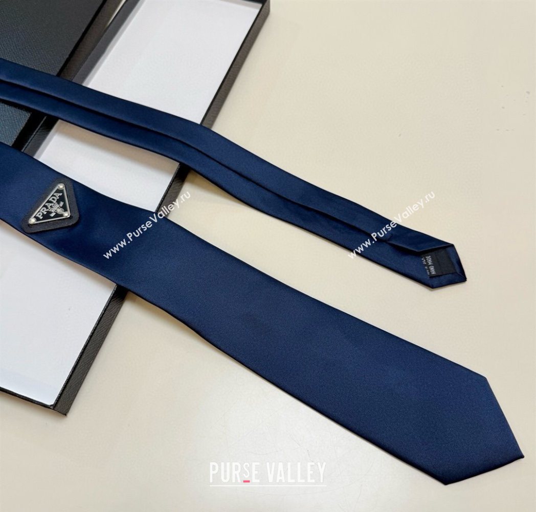 Prada Logo Nylon Tie Blue 2025 PR091039 (XMN-250910125)