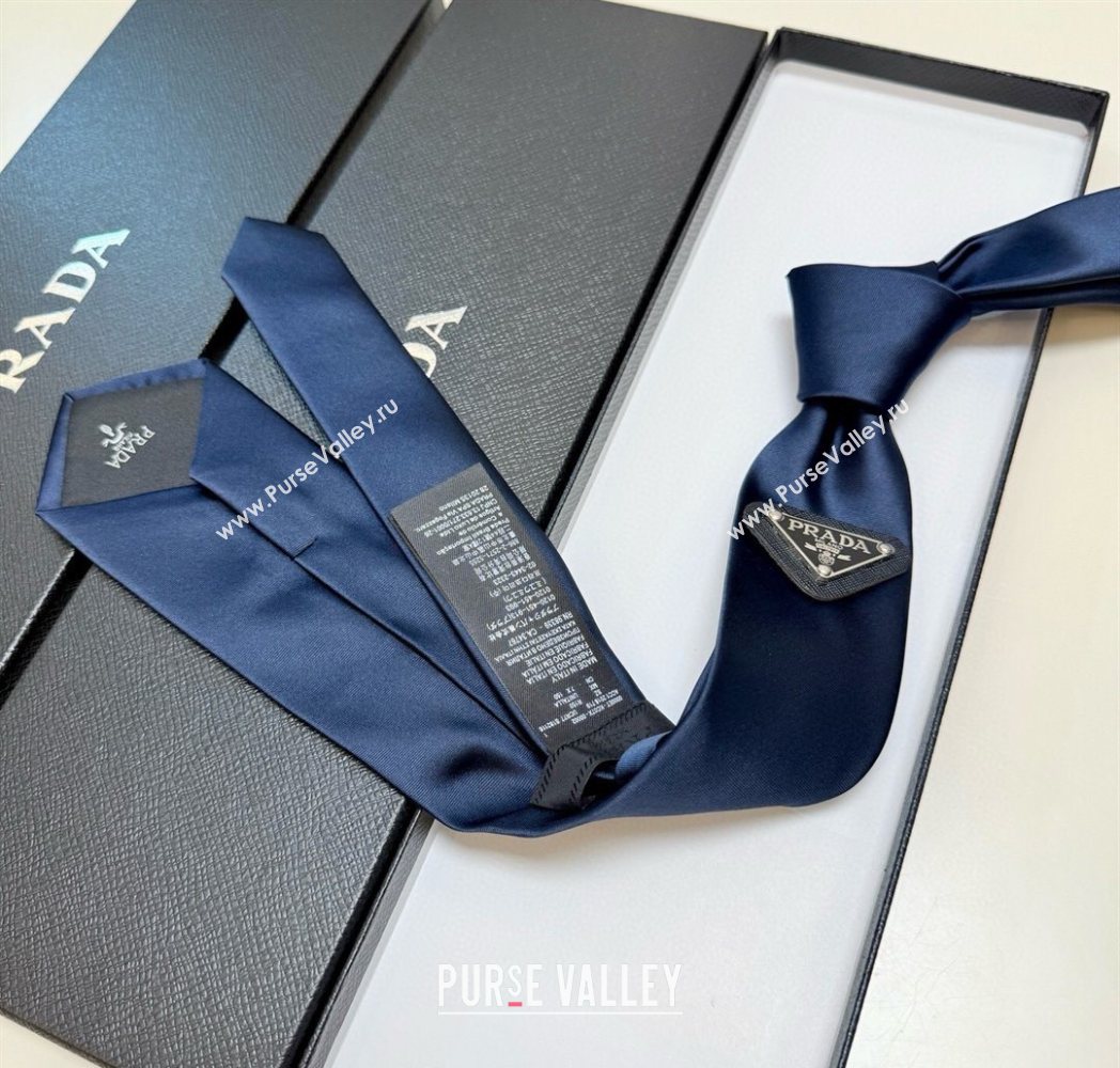 Prada Logo Nylon Tie Blue 2025 PR091039 (XMN-250910125)