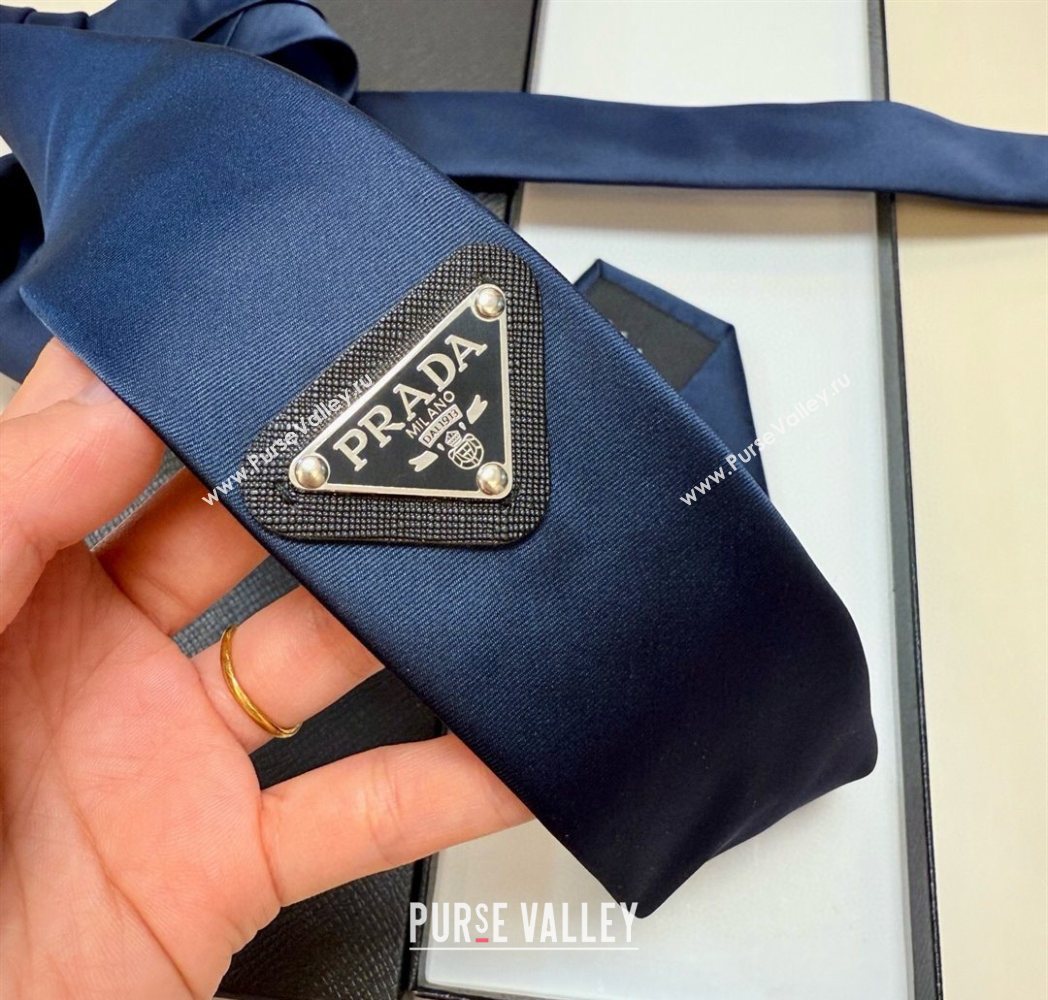 Prada Logo Nylon Tie Blue 2025 PR091039 (XMN-250910125)
