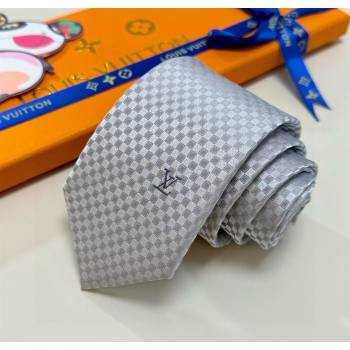 Louis Vuitton Damier Classique Silk Tie Silver 2025 PR091040 (XMN-250910128)