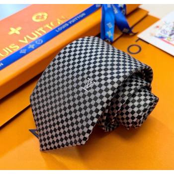 Louis Vuitton Damier Classique Silk Tie Black/White 2025 PR091040 (XMN-250910129)