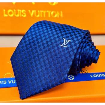 Louis Vuitton Damier Classique Silk Tie Blue2 2025 PR091040 (XMN-250910130)