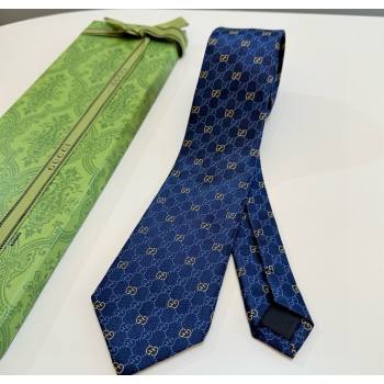 Gucci GG Silk Tie Blue 2025 GG091035 (XMN-250910111)