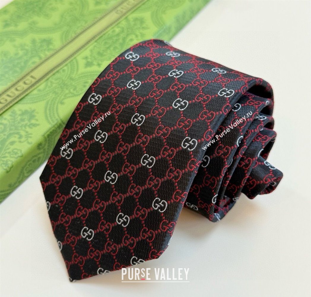 Gucci GG Silk Tie Black 2025 GG091035 (XMN-250910112)