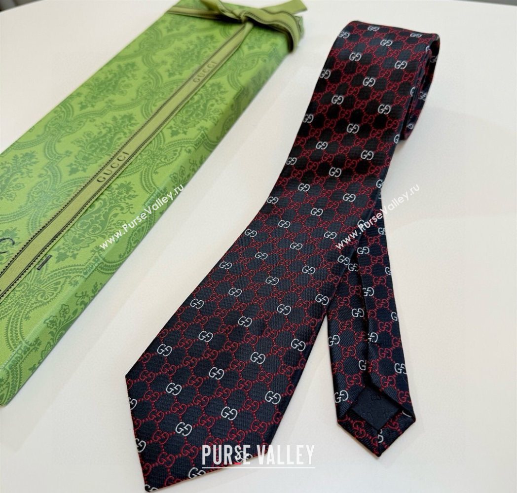 Gucci GG Silk Tie Black 2025 GG091035 (XMN-250910112)