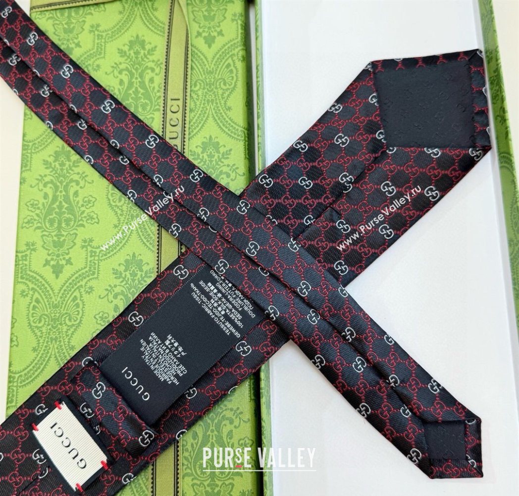 Gucci GG Silk Tie Black 2025 GG091035 (XMN-250910112)