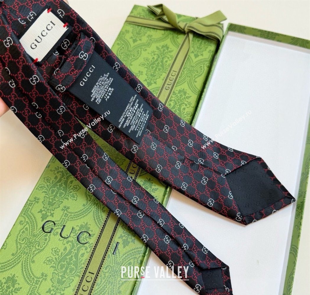Gucci GG Silk Tie Black 2025 GG091035 (XMN-250910112)