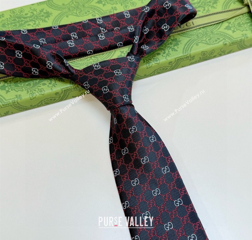 Gucci GG Silk Tie Black 2025 GG091035 (XMN-250910112)