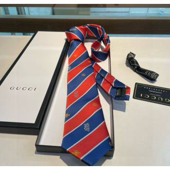Gucci Striped Silk Tie Red/Blue 2025 GG091036 (XMN-250910113)
