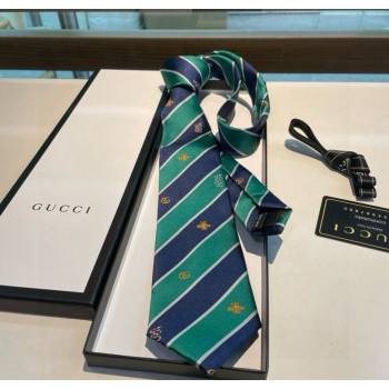 Gucci Striped Silk Tie Green/Blue 2025 GG091036 (XMN-250910115)