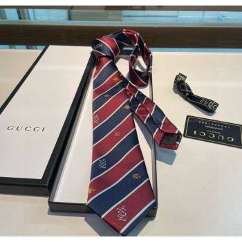 Gucci Striped Silk Tie Red/Blue 2025 GG091036 (XMN-250910116)