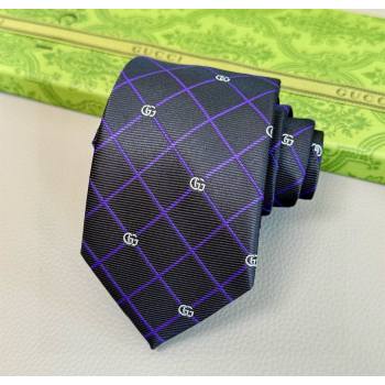 Gucci GG Plaid Silk Tie Black 2025 GG091037 (XMN-250910119)