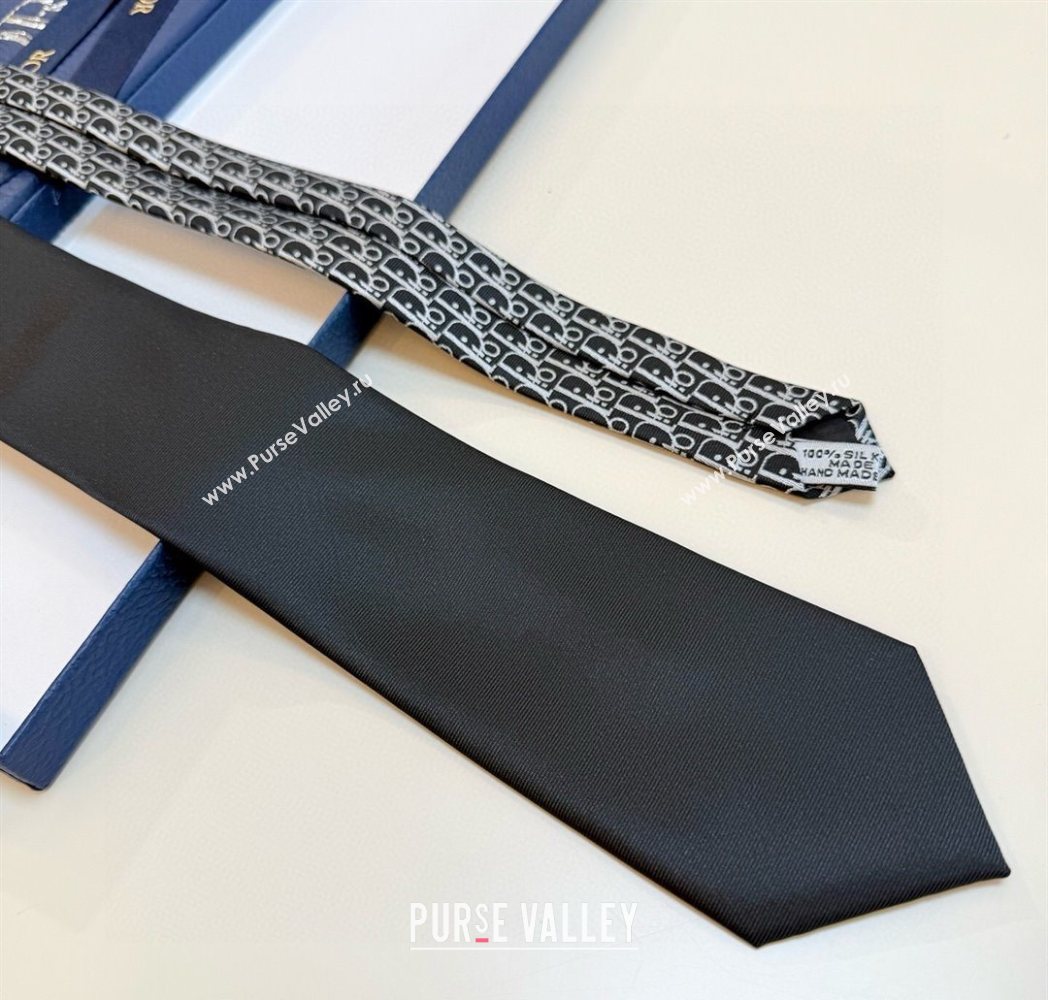 Dior Oblique Silk Tie Black2 2025 DR091041 (XMN-250910132)
