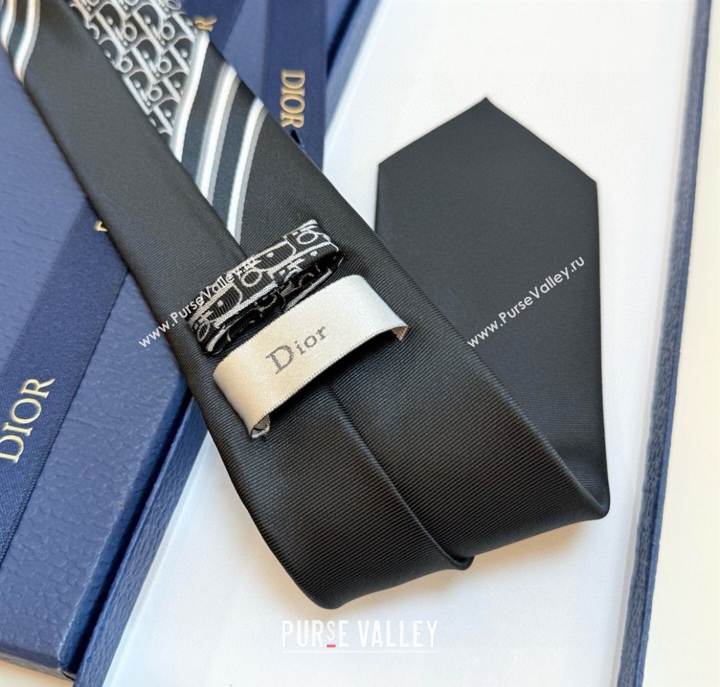 Dior Oblique Silk Tie Black2 2025 DR091041 (XMN-250910132)