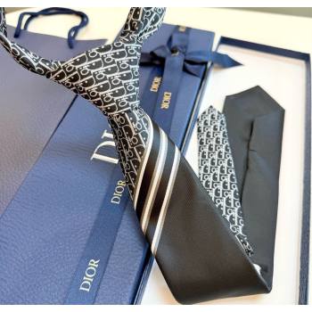 Dior Oblique Silk Tie Black2 2025 DR091041 (XMN-250910132)
