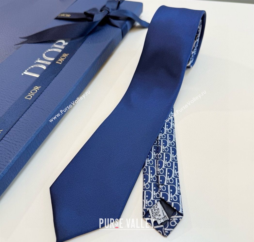 Dior Oblique Silk Tie Blue 2025 DR091041 (XMN-250910133)