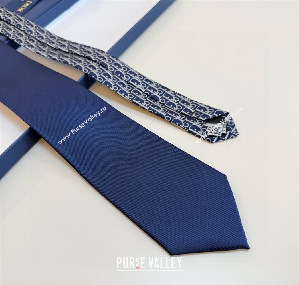 Dior Oblique Silk Tie Blue 2025 DR091041 (XMN-250910133)