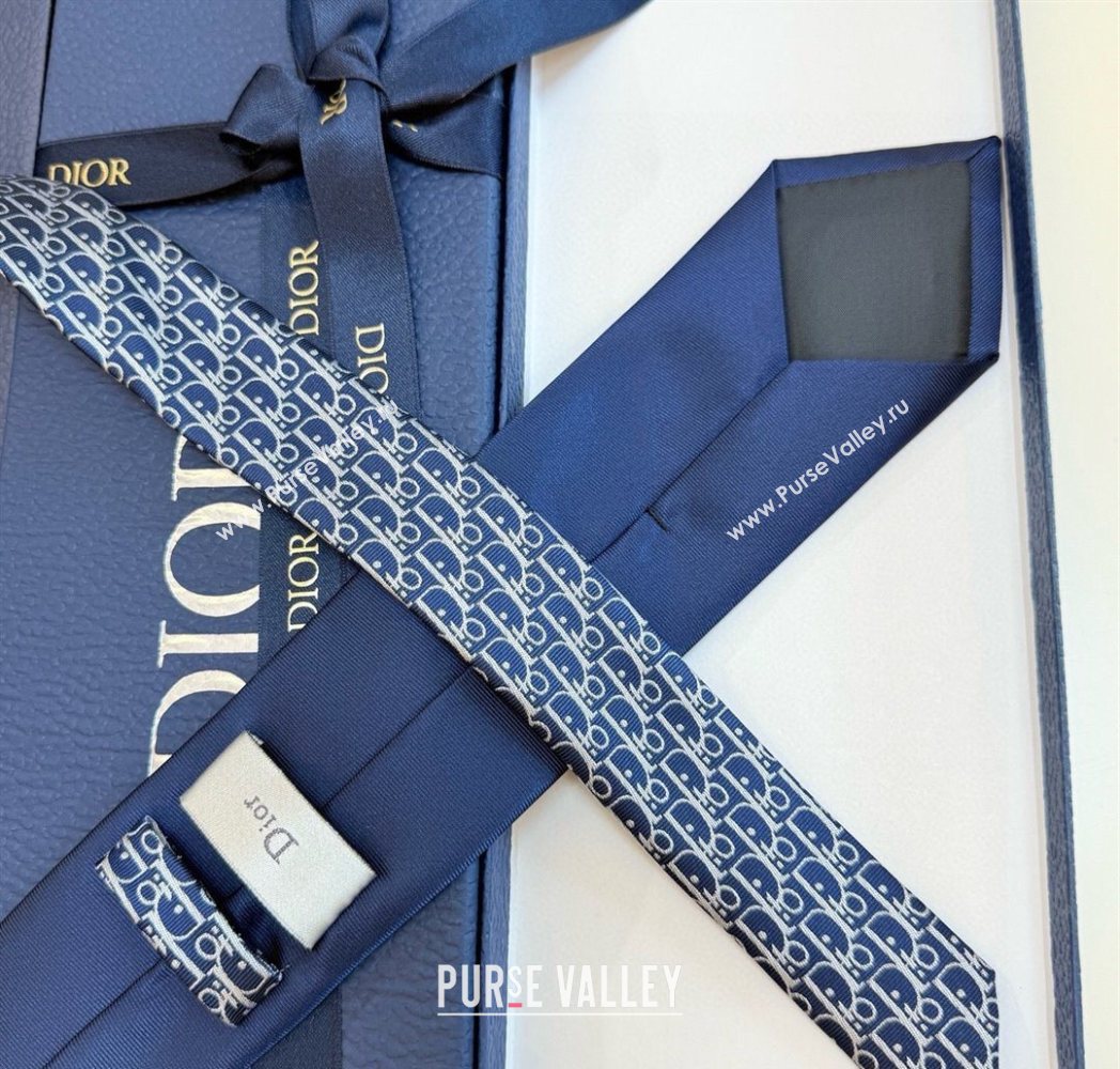 Dior Oblique Silk Tie Blue 2025 DR091041 (XMN-250910133)