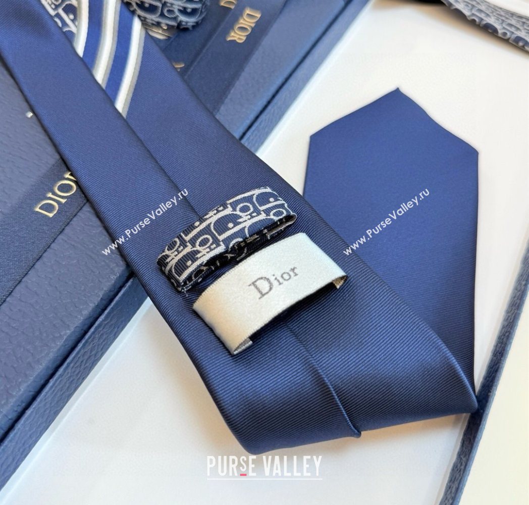 Dior Oblique Silk Tie Blue 2025 DR091041 (XMN-250910133)