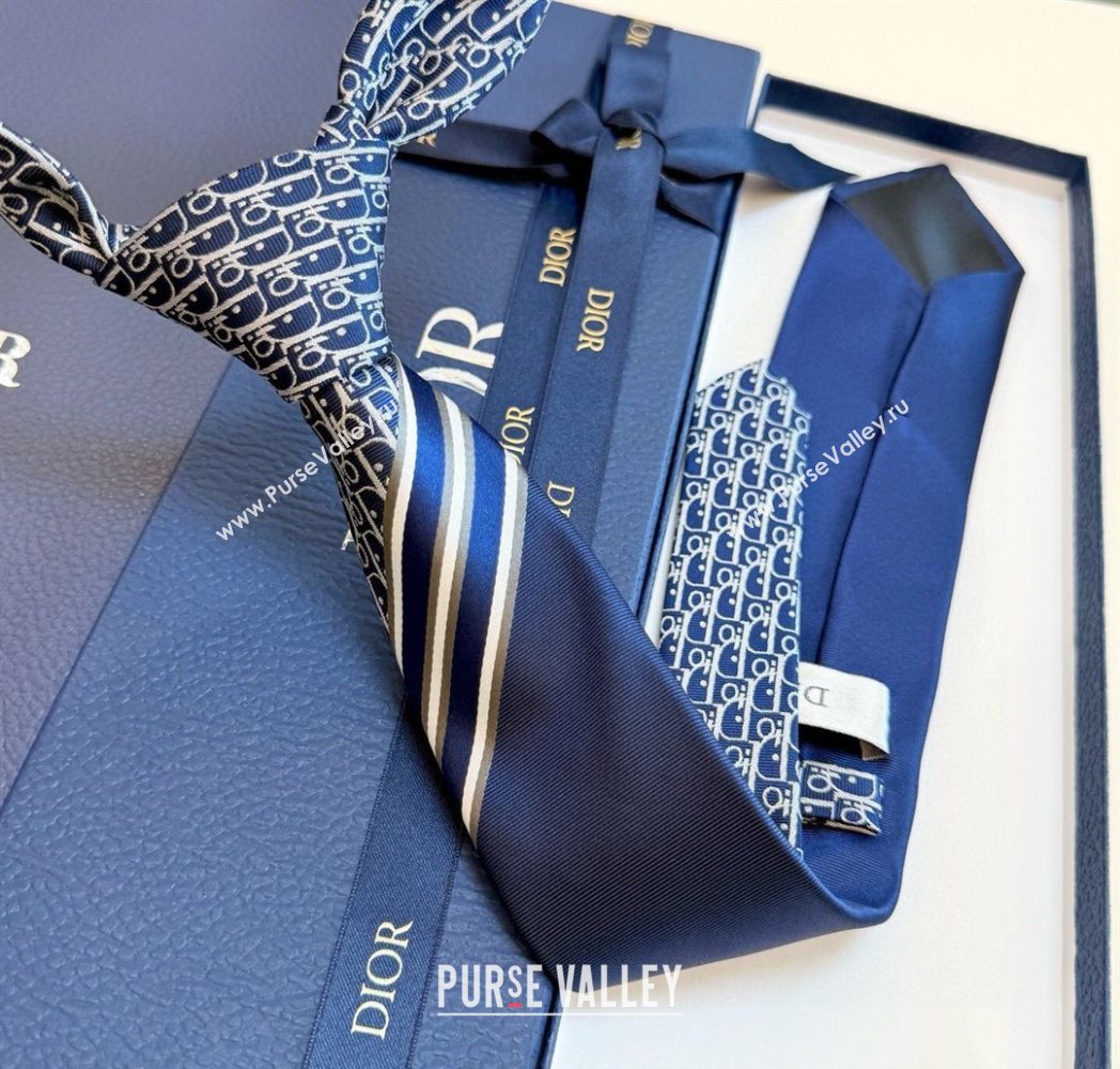 Dior Oblique Silk Tie Blue 2025 DR091041 (XMN-250910133)