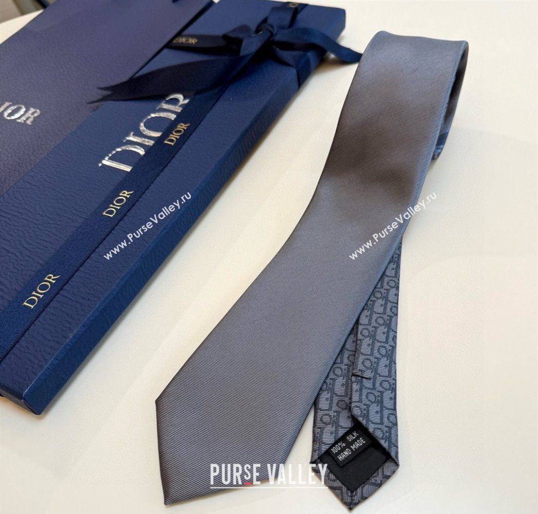Dior Oblique Silk Tie Grey 2025 DR091041 (XMN-250910134)