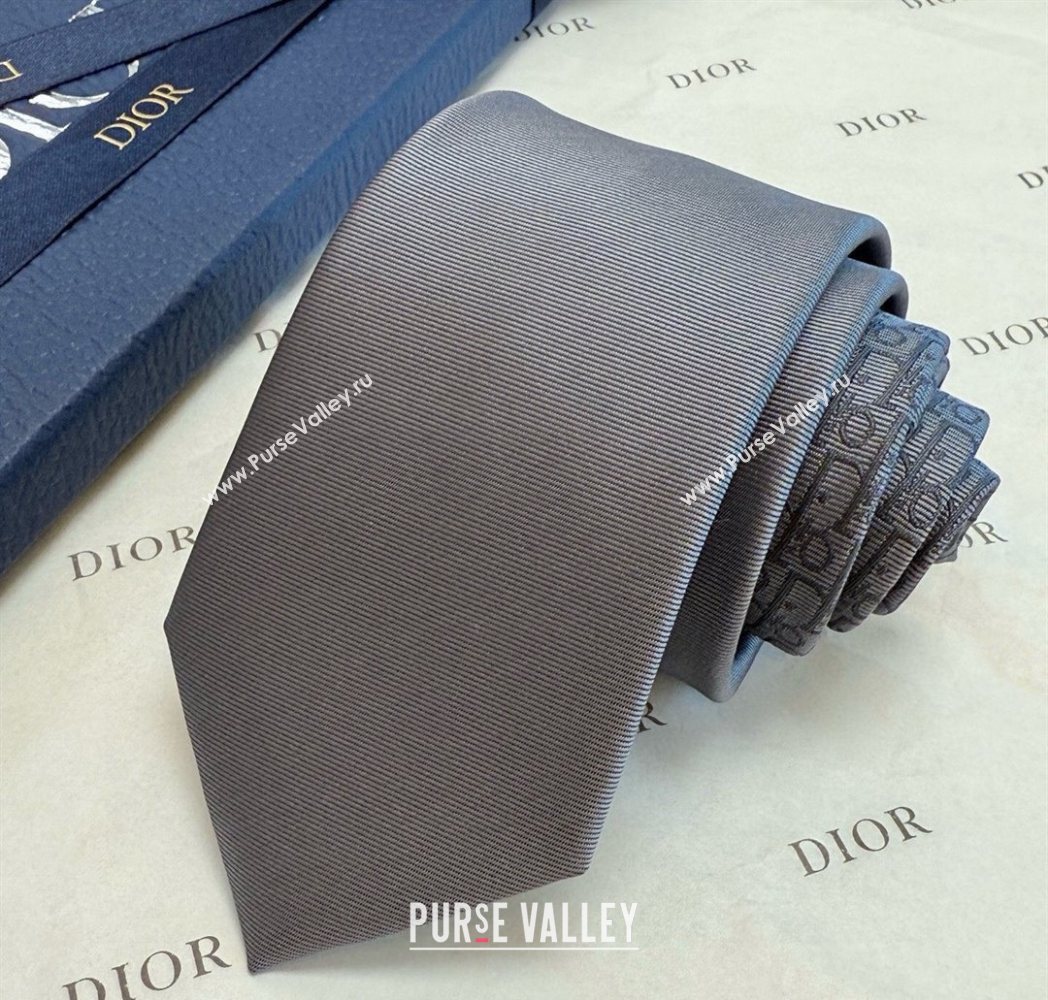 Dior Oblique Silk Tie Grey 2025 DR091041 (XMN-250910134)