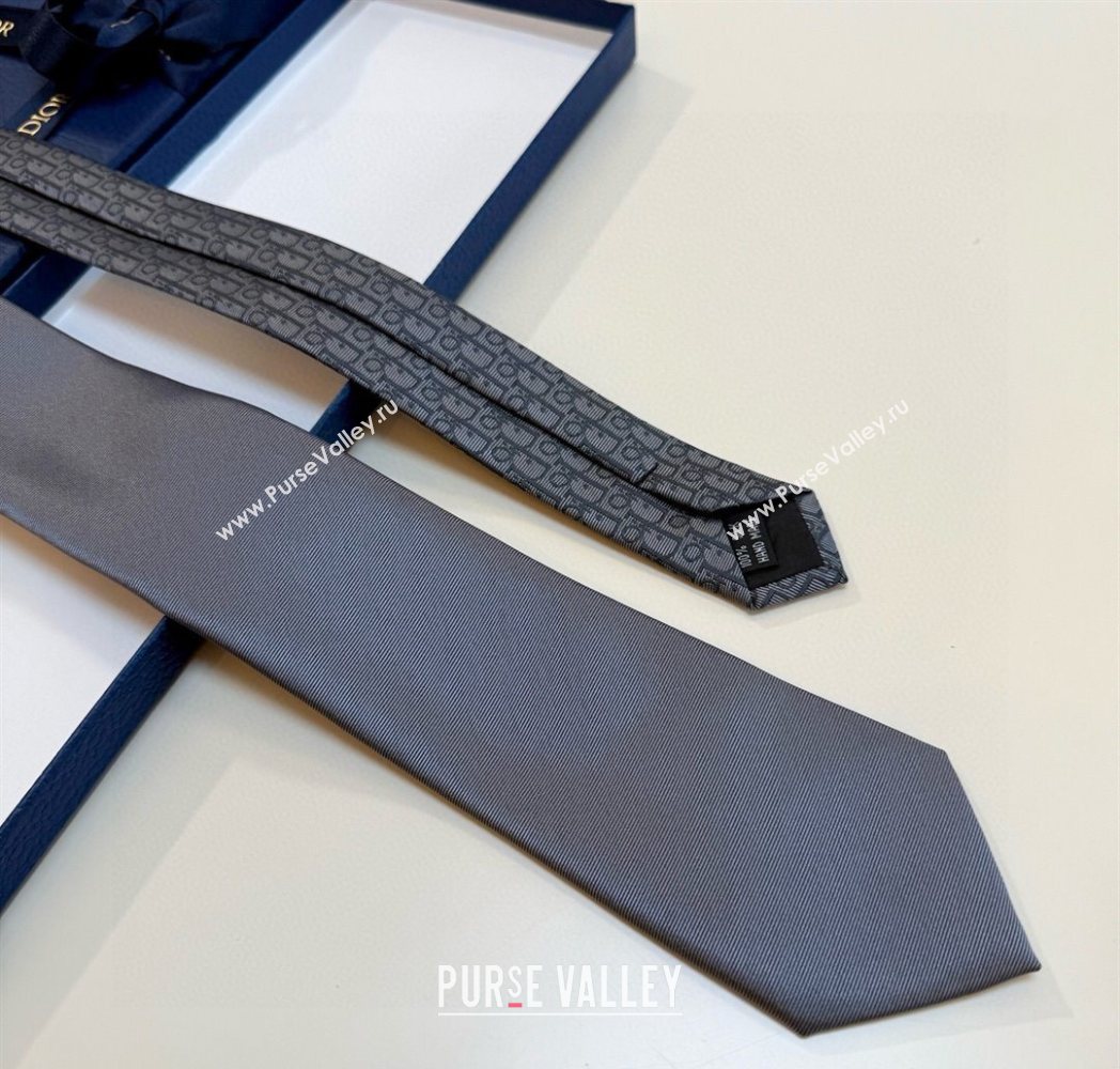 Dior Oblique Silk Tie Grey 2025 DR091041 (XMN-250910134)