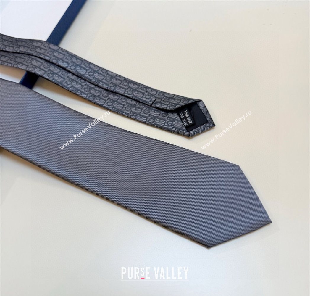 Dior Oblique Silk Tie Grey 2025 DR091041 (XMN-250910134)