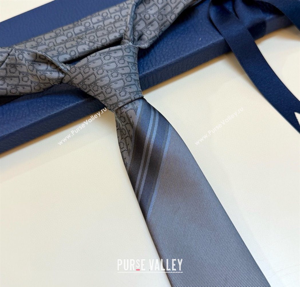 Dior Oblique Silk Tie Grey 2025 DR091041 (XMN-250910134)