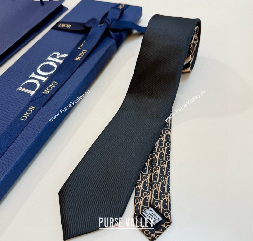 Dior Oblique Silk Tie Black/Coffee 2025 DR091041 (XMN-250910135)