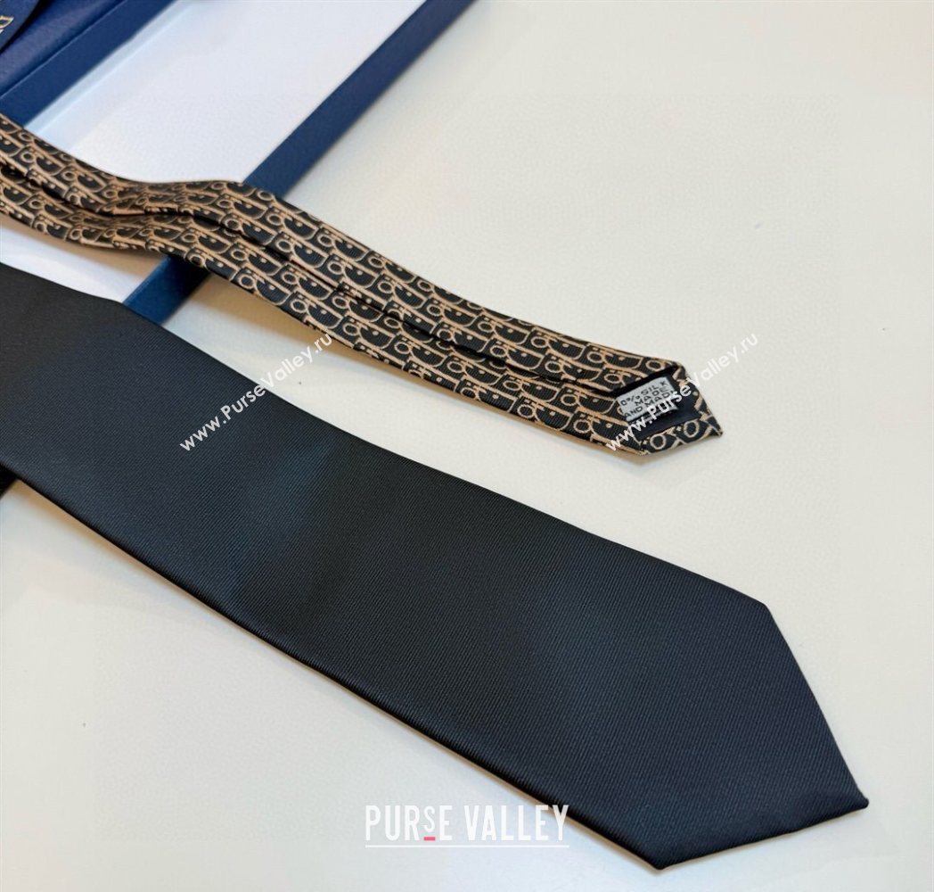 Dior Oblique Silk Tie Black/Coffee 2025 DR091041 (XMN-250910135)