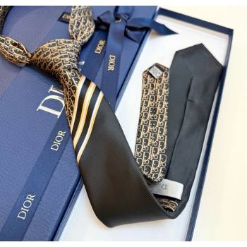 Dior Oblique Silk Tie Black/Coffee 2025 DR091041 (XMN-250910135)