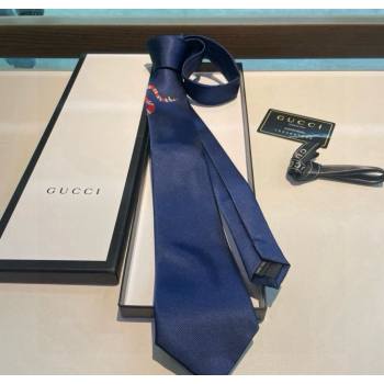 Gucci Kingsnake Silk Tie Blue 2025 GG091042 (XMN-250910136)