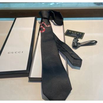 Gucci Kingsnake Silk Tie Black 2025 GG091042 (XMN-250910137)