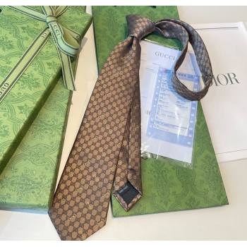 Gucci GG Silk Tie with Horsebit Beige 2025 GG091034 (XMN-250910107)