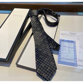 Gucci GG Silk Tie with Horsebit Black 2025 GG091034 (XMN-250910109)