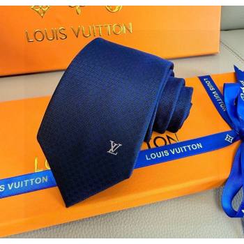 Louis Vuitton Micro Damier Silk Tie Blue2 2026 LV26010502 (XMN-260105049)