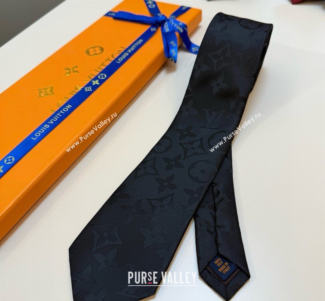 Louis Vuitton Silk Tie with Maxi Monogram Black 2026 0319 (XMN-260319113)