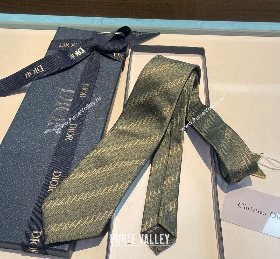 Dior Oblique Trio Silk Tie Green 2026 0319 (XMN-260319102)