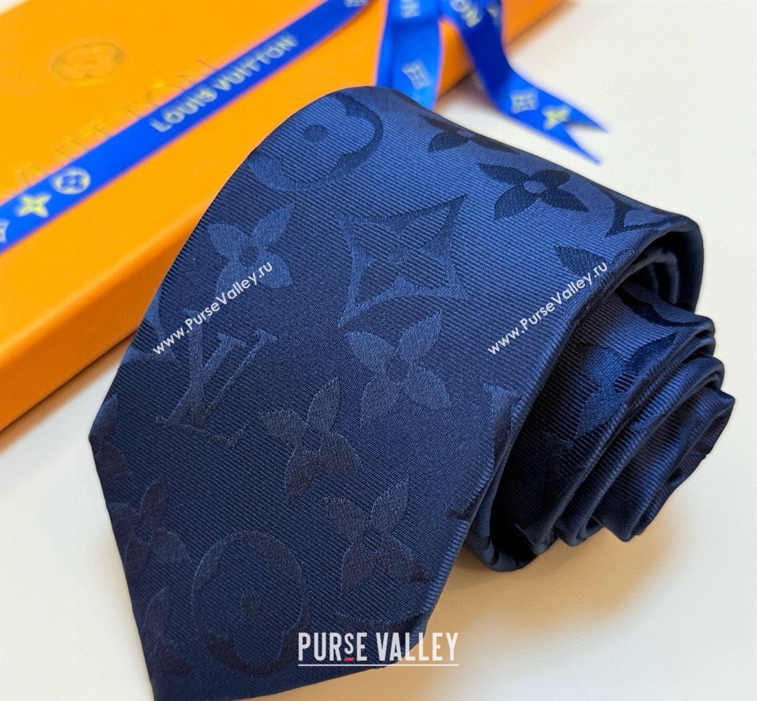 Louis Vuitton Silk Tie with Maxi Monogram Light Blue 2026 0319 (XMN-260319114)