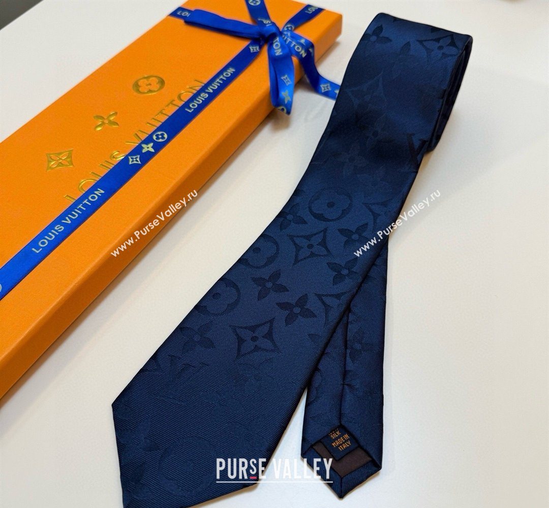 Louis Vuitton Silk Tie with Maxi Monogram Light Blue 2026 0319 (XMN-260319114)