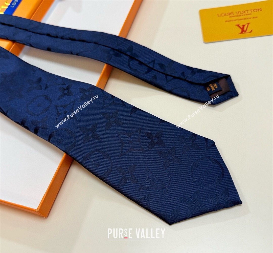 Louis Vuitton Silk Tie with Maxi Monogram Light Blue 2026 0319 (XMN-260319114)