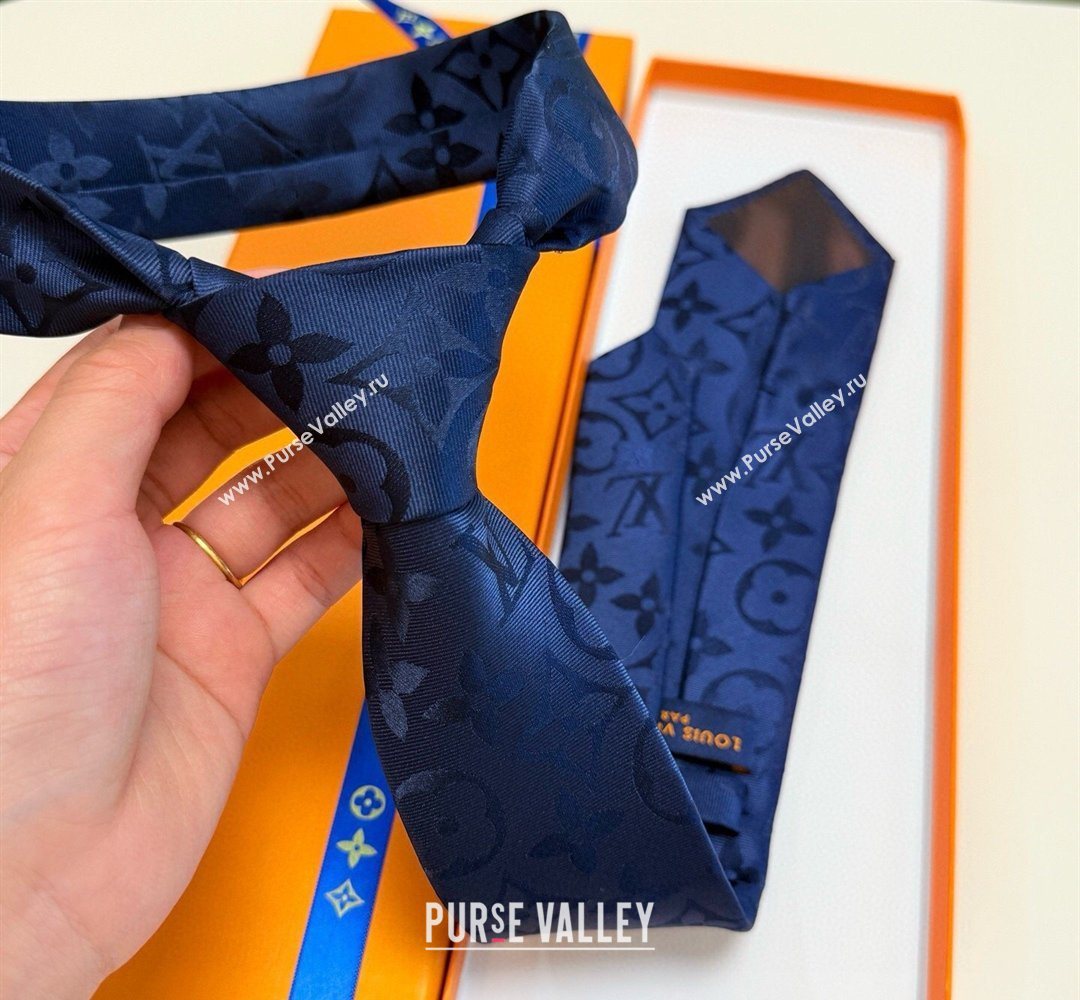 Louis Vuitton Silk Tie with Maxi Monogram Light Blue 2026 0319 (XMN-260319114)